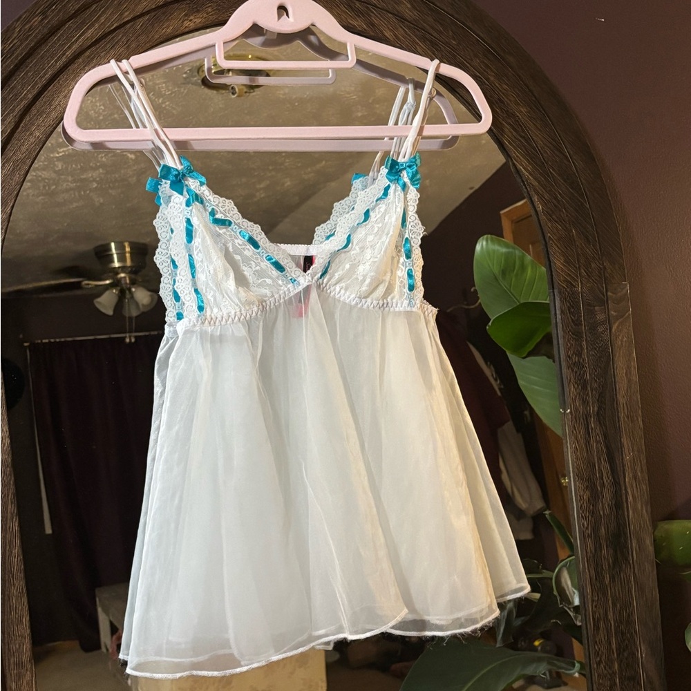 ✨ Seven 'til Midnight Bridal Blue & White Babydoll ✨